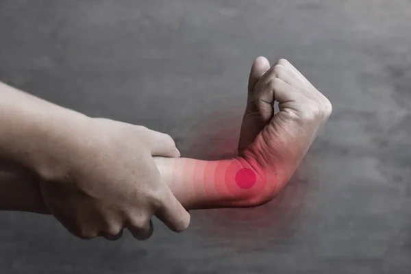 Inflammation Asian Young Man Wrist Joint Hand Concept Joint Pain — Stock Photo