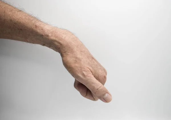 Steifigkeit Der Handmuskulatur Und Beweglichkeit Der Finger Eines Asiatischen Älteren — Stockfoto
