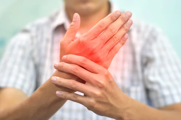 Hand Joints Inflammation Concept Idea Rheumatic Arthritis Gout Joint Swelling — Stock Photo, Image