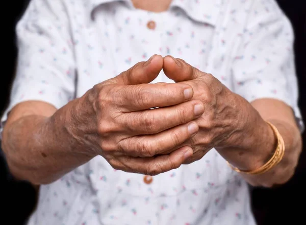 Mano Anciana Del Sudeste Asiático Concepto Artritis Reumatoide Osteoartritis Dolor — Foto de Stock