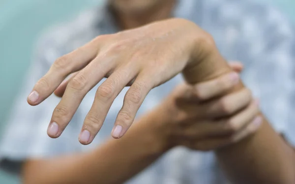 Radial Nerve Injury Wrist Drop Asian Myanmar Man — Stock Photo, Image