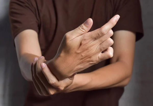 Fingers Rigidity Hand Muscles Spasm Weakness Digits Closeup View — Stock Photo, Image