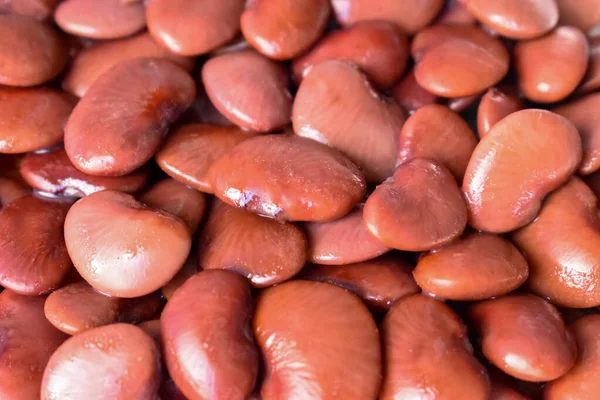 Feijão Liso Vermelho Comida Rica Proteínas Dieta Saudável Vista Perto — Fotografia de Stock
