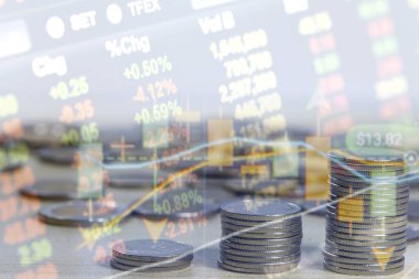 Borsa grafikleriyle dolu madalyon binası olan iş geçmişi