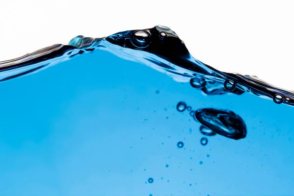 Schoon Blauw Water Vormen Bewegen Met Wazige Bellen Zweven Zuivere — Stockfoto