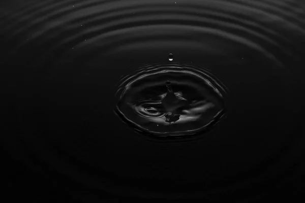 Water droplets that ripple black water with free space.