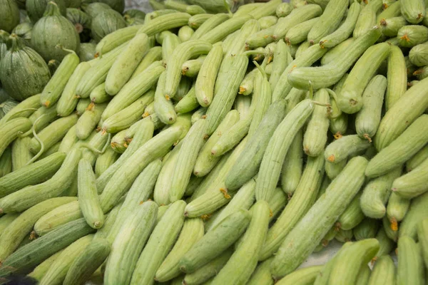 Pile Fresh Armenian Cucumber Cucumis Melo Var Flexuosus Sale Mahane Stock Picture