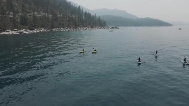 Aventures Planche Pagaie Sur Lac Activités Sportives Nautiques Estivales Images — Video