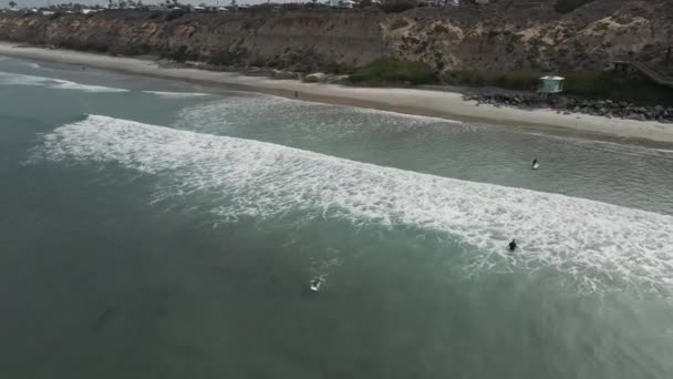 Sörfçü Sörf Için Iyi Bir Dalga Anı Bekliyor Yüksek Kalite — Stok video