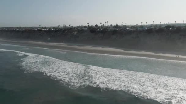 Carlsbad California Nın Insansız Hava Aracı Görüntüsü Okyanus Kamp Alanı — Stok video