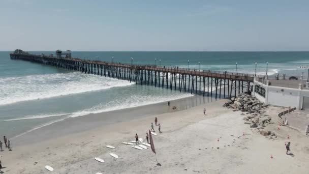 Oceanside California Panoramic Footage Beach View High Quality Footage — Stock Video