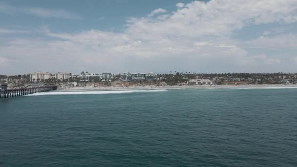 Oceanside California Panoramic Footage Beach View High Quality Footage — Stockvideo