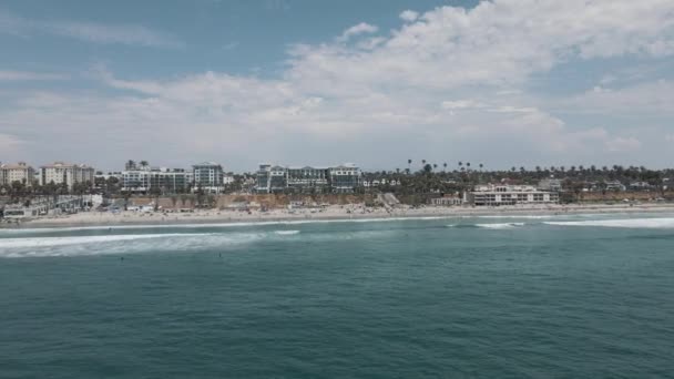 加利福尼亚海洋边的全景镜头海滩景观 高质量的4K镜头 — 图库视频影像