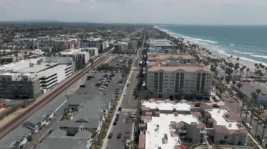 Oceanside California panoramik plaj manzarası. Yüksek kalite 4k görüntü