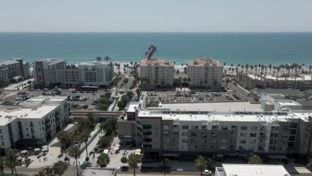 Oceanside California Panoramic Footage Beach View High Quality Footage — Stock Video