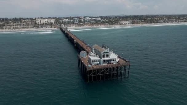 Oceanside Kalifornia Panoráma Felvétel Strandról Kiváló Minőségű Felvételek — Stock videók