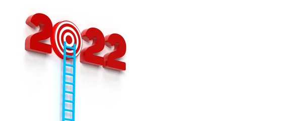 2022 Scaletta Sul Concetto Destinazione Numeri Rossi Del Calendario Nuovo — Foto Stock