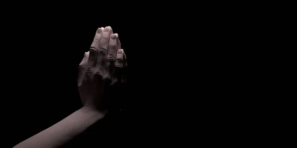 Kafkas Dualarının Boyutlu Dua Eden Elleri Resimlendirildi Parmak Uçlarındaki Spot — Stok fotoğraf