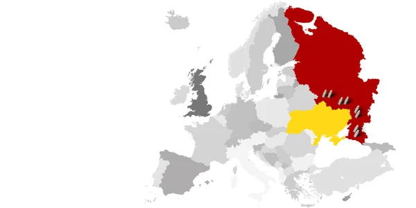 Orosz Ukrán Háború Atomháborúvá Alakul Ukrán Orosz Határok Európa Ázsia — Stock Fotó