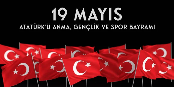 May Commemoration Ataturk Youth Sports Day Translated Mayis Ataturk Anma —  Fotos de Stock