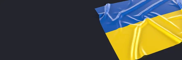 Ukraina Flaga Czarnym Tle Ścieżka Wycinania Jasny Jedwabisty Renderowane Ilustracji — Zdjęcie stockowe