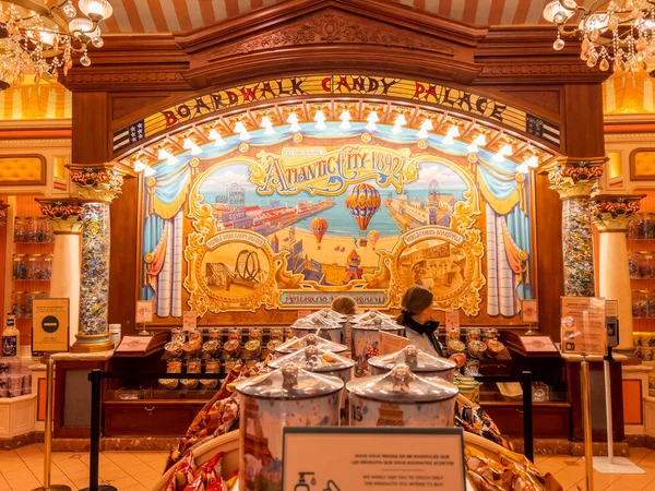 Paris France 2022 Interior Candy Shop Disneyland Colorful Sweets Warm — Stock Photo, Image