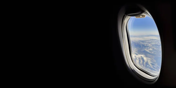 Beautiful Scenery Air Plane Porthole Bull Eye View Beautiful Sky — 图库照片