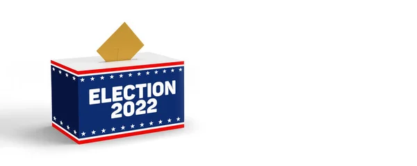 Putting Brown Voting Envelope American Retro Style Election 2022 Text — Stock Photo, Image