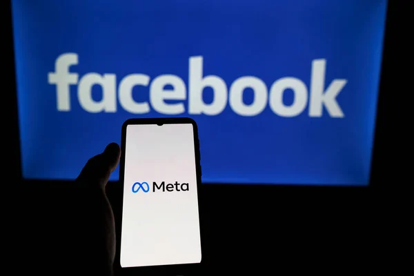 Facebook Ändert Seinen Firmennamen Meta Meta Ist Ein Soziales Technologieunternehmen — Stockfoto