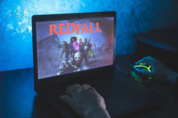 stock image Redfall video game. Point of view video gaming on PC. Playing computer video game.