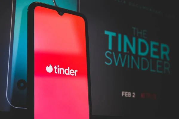 Tinder Swindler Ist Ein Neuer Populärer Netflix Dokumentarfilm Über Simon — Stockfoto