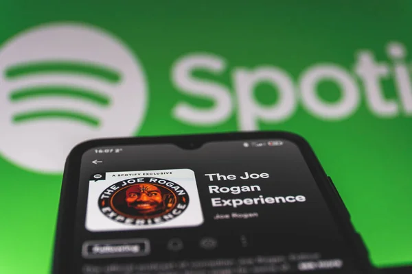 Joe Rogan Podcast Spotify Joe Rogan Experience Podcast Hosted American — Stock Photo, Image