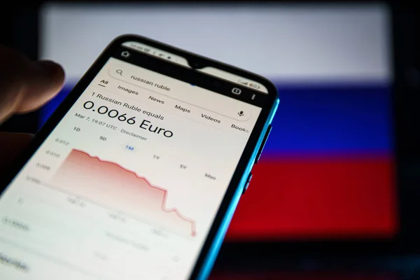 Rubel Devisenmarkt Der Russische Rubel Ist Die Offizielle Währung Der — Stockfoto