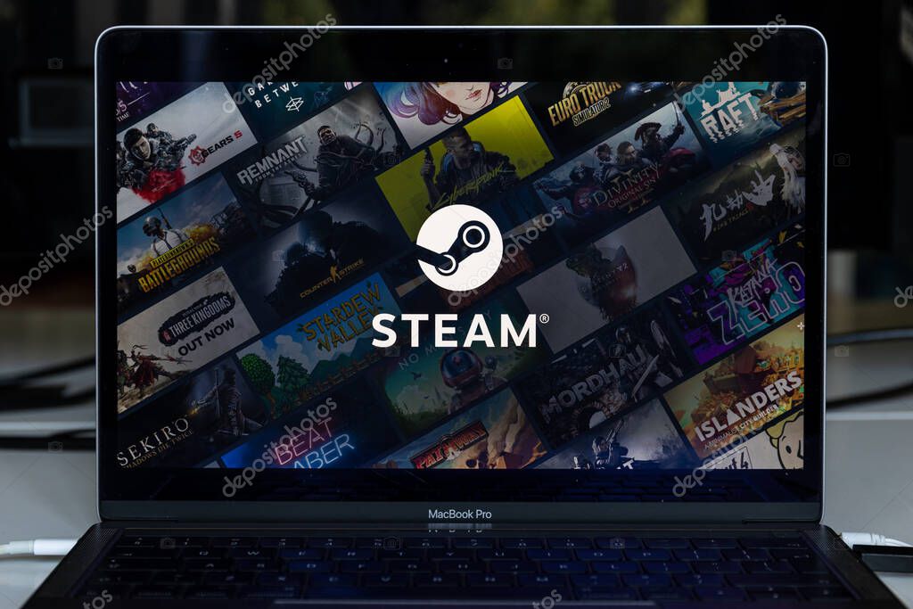 Vilnius, Lithuania - 2022 July 6: Steam app on PC screen. Steam is a video game digital distribution service and storefront by Valve