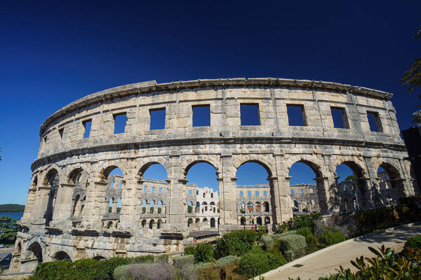 Pula, Croatia - September 2022 September 13: Pula is the city in Istria region, Croatia and is known for Pula Arena. High quality photo