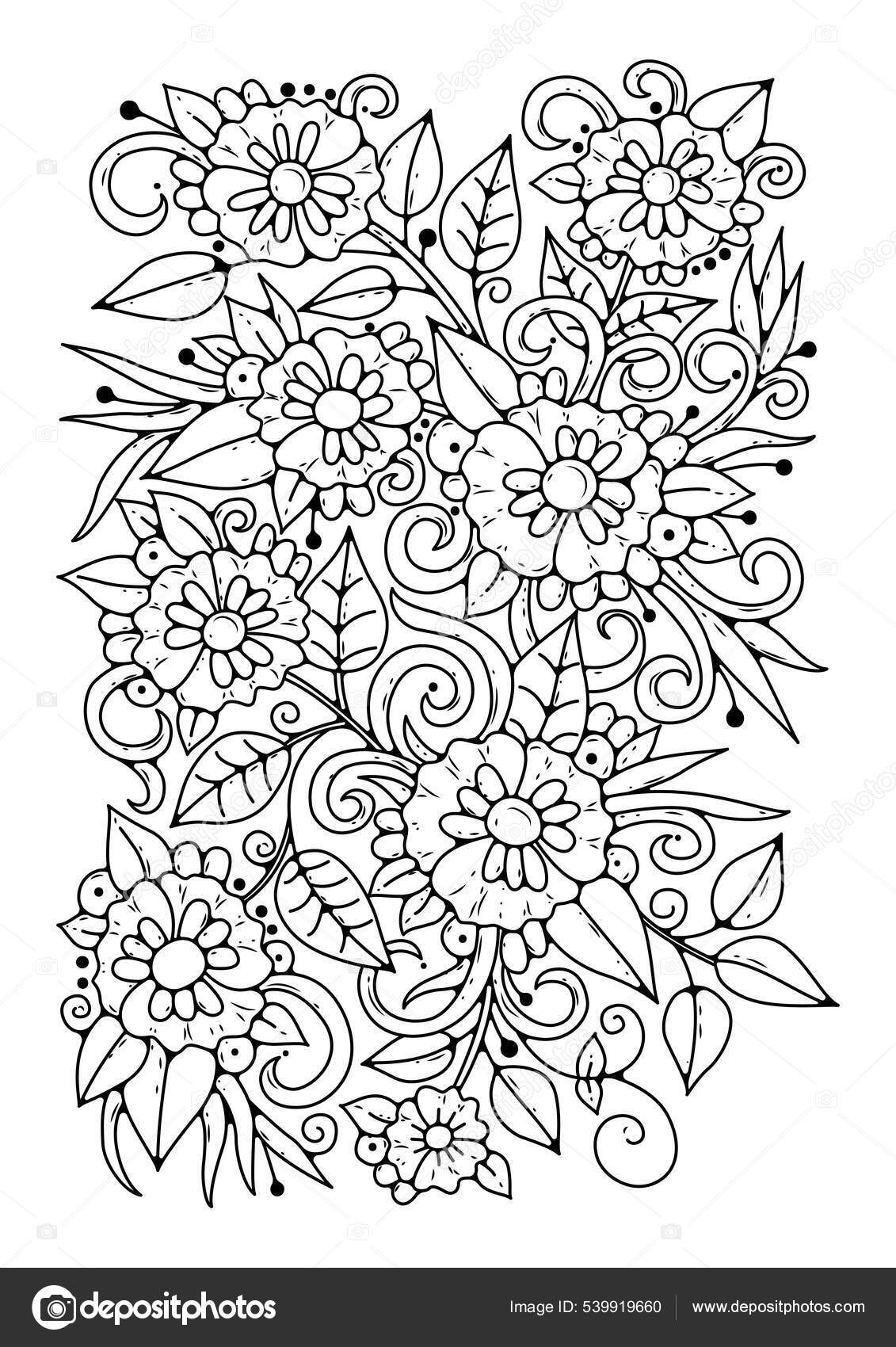 Pages de coloriage de fleurs, pages de coloriage botaniques, page