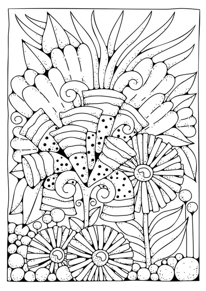 Фон Окраски Абстрактный Орнамент Раскрашивание Страницы Арт Терапия — стоковый вектор