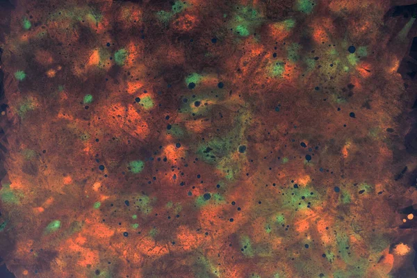 Темный Фон Яркие Пятна Зеленого Оранжевого Цветов Фон Скрапбукинга — стоковое фото