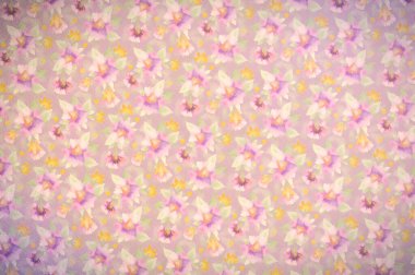 Paketleme, paketleme, kartpostallar, hatıra defteri için renkli retro arka plan. Suluboya çiçek süsü. Pembe, yeşil, leylak renkleri.