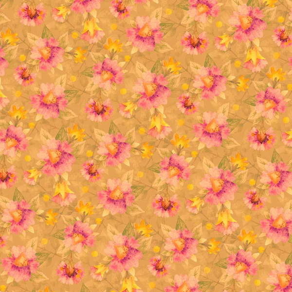 Aquarellblumen Retro Hintergrund Grunge Tapete Vorhanden Illustration Für Scrapbooking Verpackung — Stockfoto