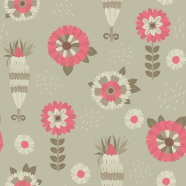 Seamless modeli. Çiçek süsleme.