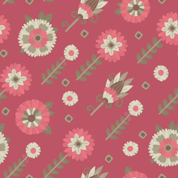 Χωρίς Ραφή Πρότυπο Floral Στολίδι — Διανυσματικό Αρχείο