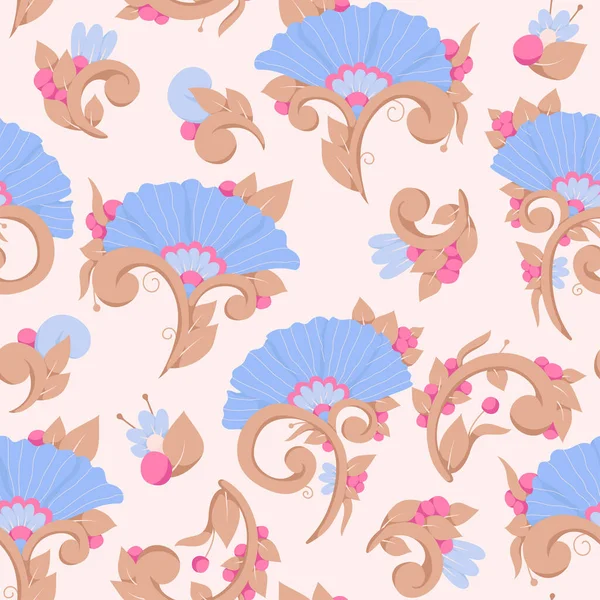 Patrón Sin Costuras Con Flores Rosadas Ilustración Vectorial Para Diseño — Archivo Imágenes Vectoriales
