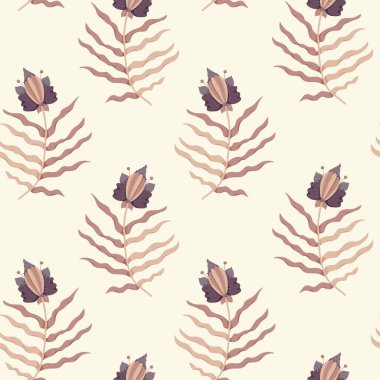 Çiçek süsü ile kusursuz desen. Tasarım için vektör illüstrasyonu. Kağıt ya da kumaş üzerine baskı. Paketleme tasarımı, paketleme, kartpostal veya yapıştırma kitabı için uygun.