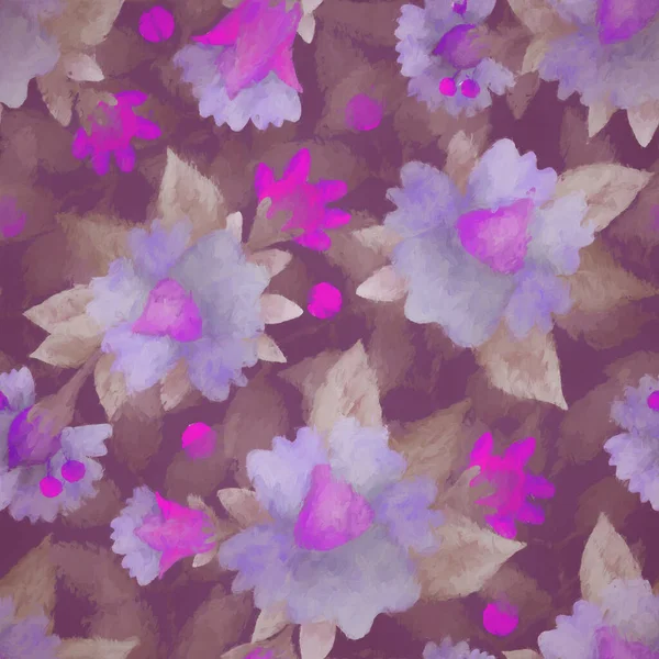 Patrón Brillante Sin Costuras Papel Pintado Floral Color Carmesí Púrpura — Foto de Stock