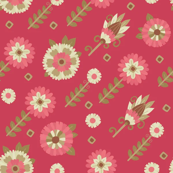 Fundo Brilhante Com Ornamento Floral Padrão Sem Costura Ilustração Raster — Fotografia de Stock