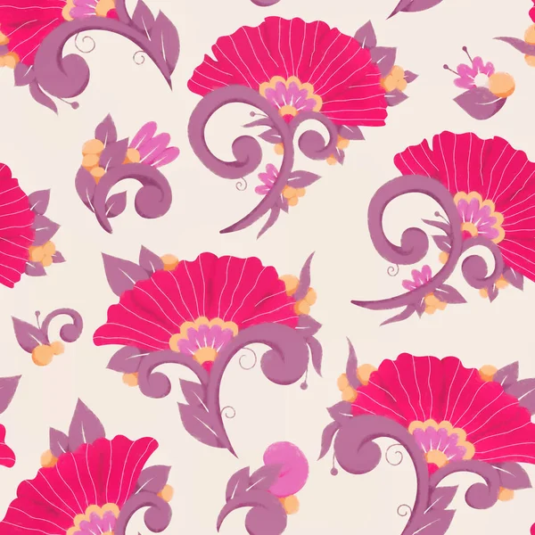 Patrón Sin Costuras Con Adorno Floral Ilustración Trama Para Diseño —  Fotos de Stock