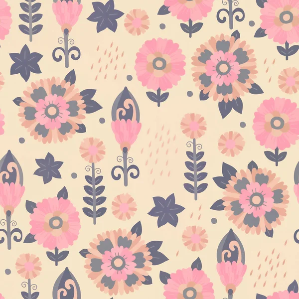 Seamless Pattern Floral Ornament Raster Illustration Design Printing Fabric Paper — Stock Fotó