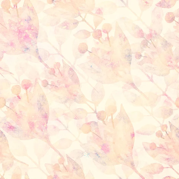 Seamless Pattern Floral Ornament Raster Illustration Grunge Retro Background Flowers — 스톡 사진