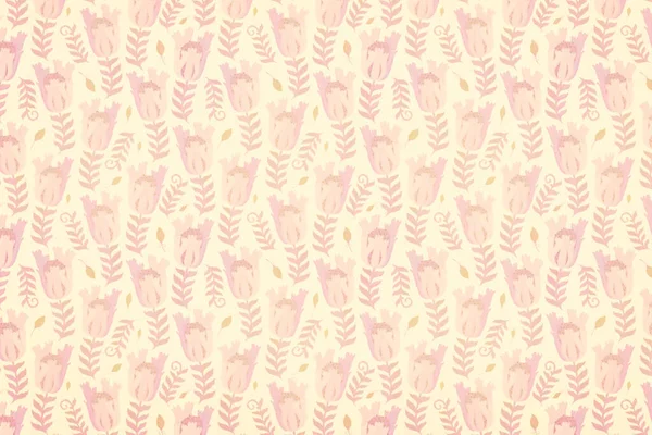 Light Background Floral Ornament Raster Illustration Lilac Flowers Yellow Background — Fotografia de Stock